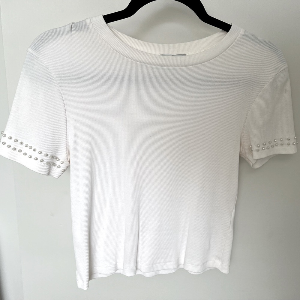 Zara top with pearl details